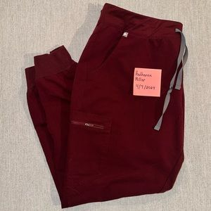 FIGS Burgundy Zamora Scrub Pants - XL